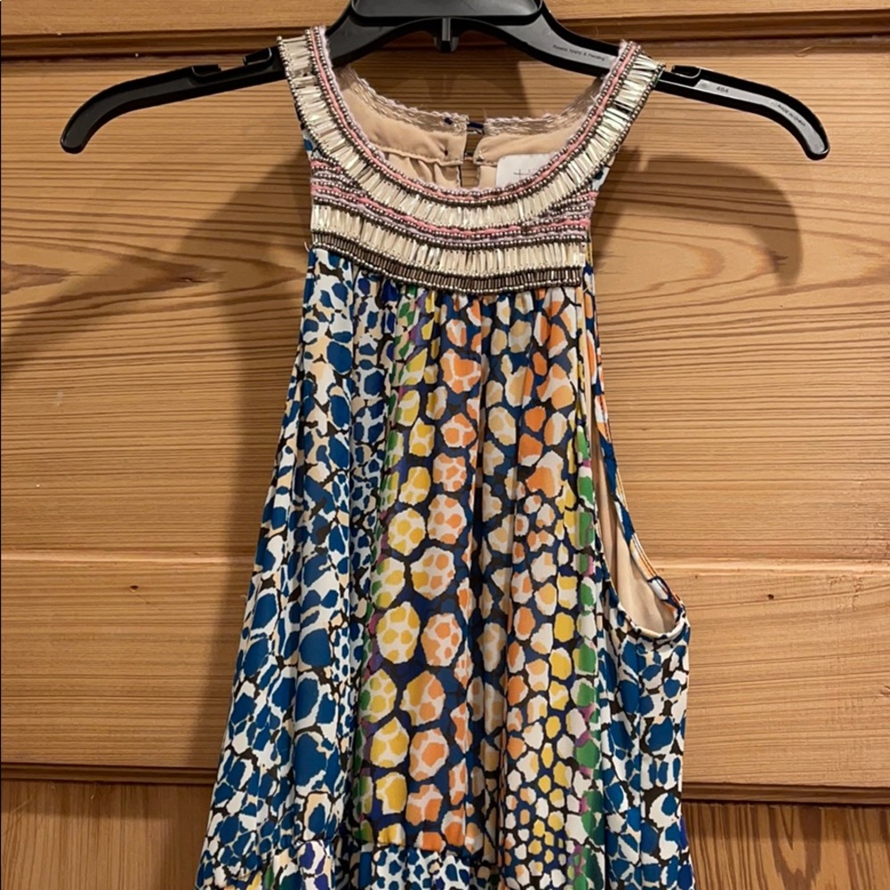 Anthropologie rainbow print maxi dress
